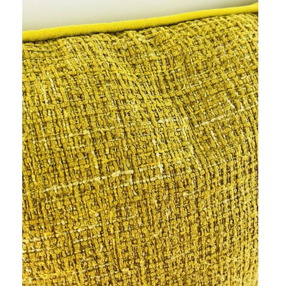 Rodeo Home Throw Pillow Yellow Gold Mustard Chenille Texture Down Feather Filled - Picture 6 of 13